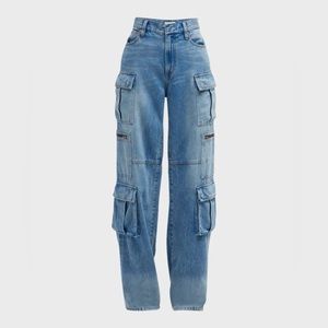 Alice + Olivia Cay Baggy Denim Cargo, Size 24 (2)